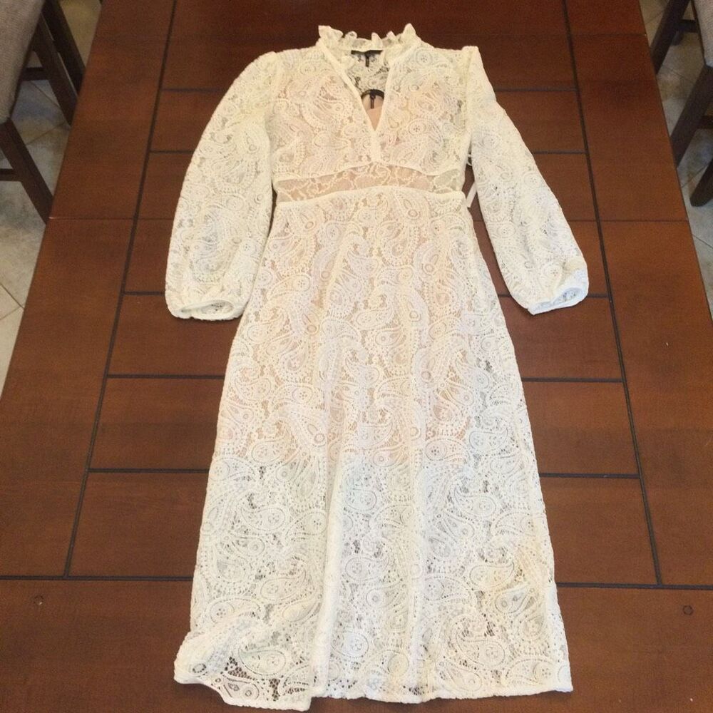 Maje Rilene Paisley dress 36 cream